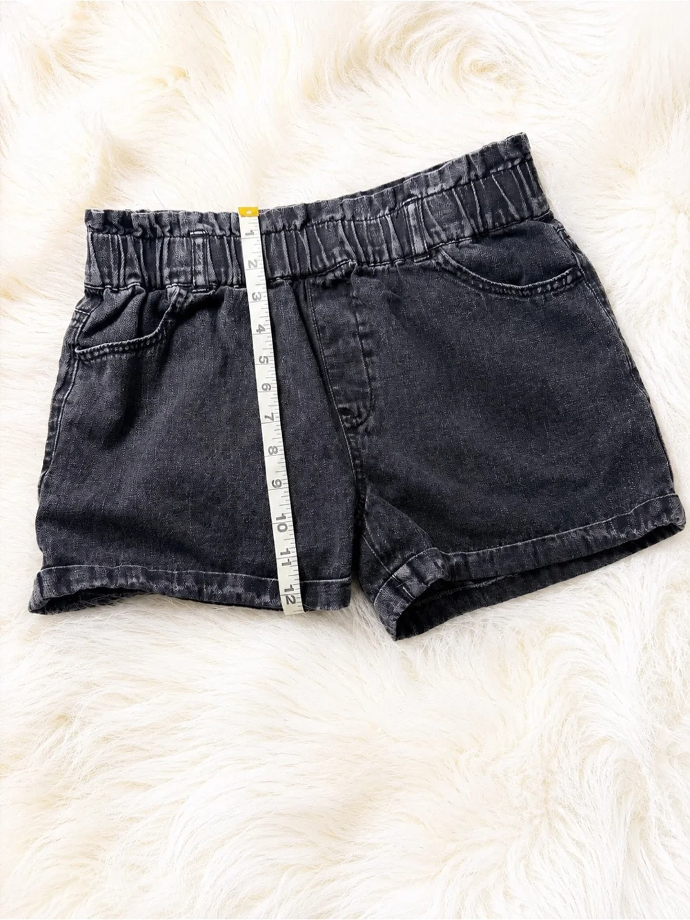 Kids Youth Black Washed Denim Shorts